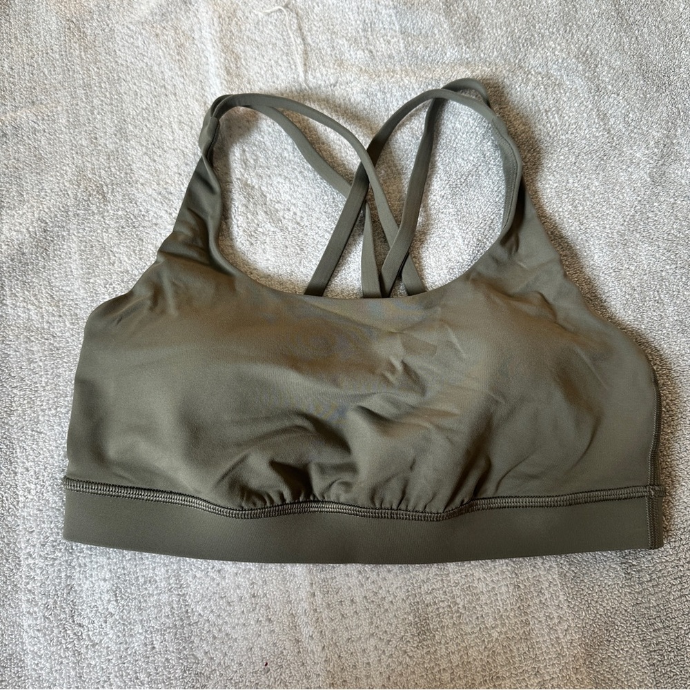 Lululemon Energy Bra Grey Sage size 6